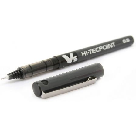 Pilot Hi-Tecpoint V-5 Negro 0,5 mm (Set de 12)